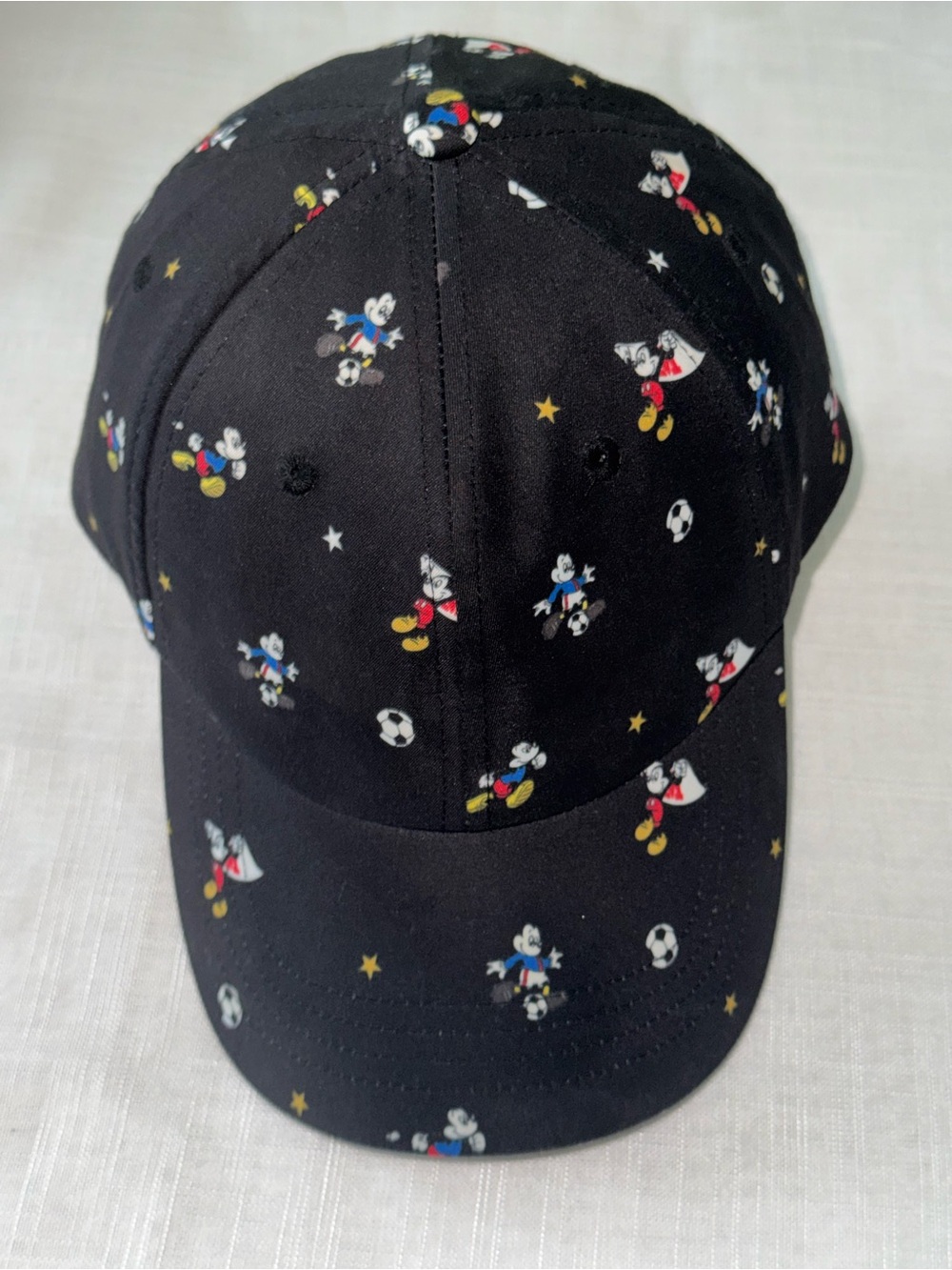 Disney MINISO Mickey Mouse Sports Soccer Baseball Cap Hat Black Adjustable 54cm